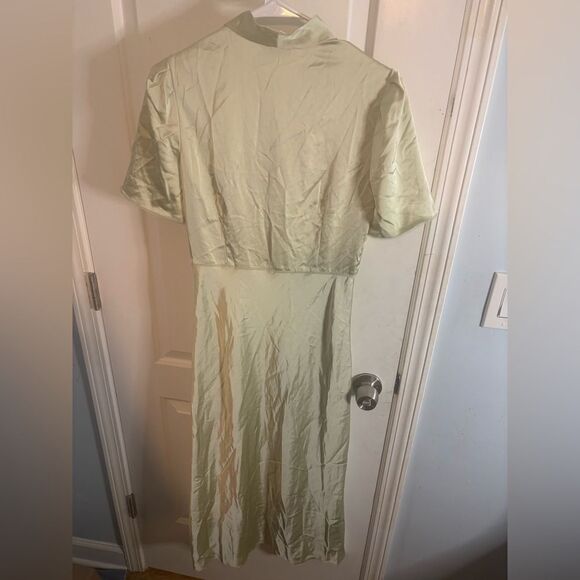 Sandro Rachel Satin Midi Dress light mint green size 38/ us 6 NWOT - Picture 5 of 7